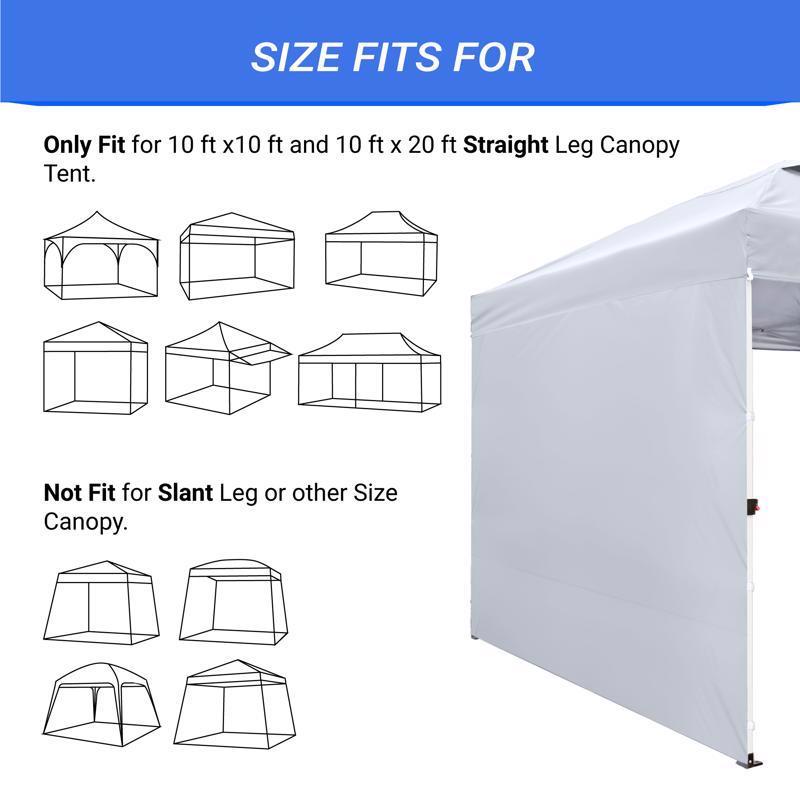 Crown Shade 150D Polyester Pop-Up Tent Sidewall 7 ft. H X 10 ft. W, Pack of 4