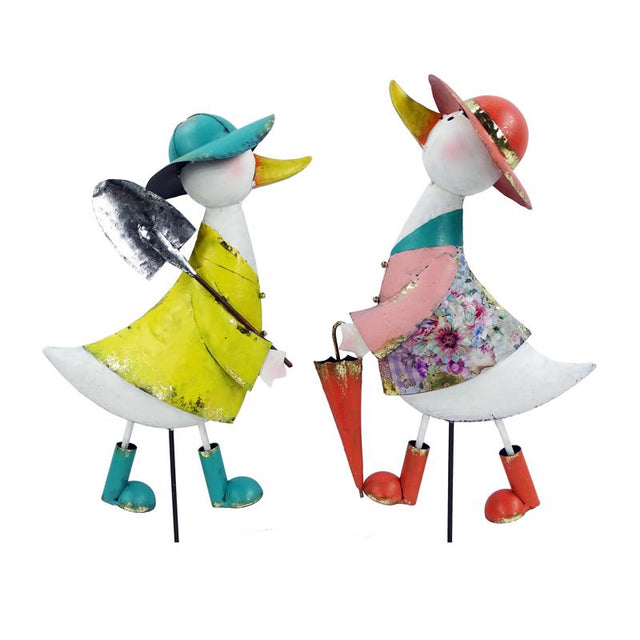Alpine Assorted Metal 21 in. H X 11 in. L X 6 in. W Duck Outdoor Garden Stake, Pack of 6