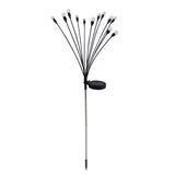 Alpine Black/Silver Metal/Plastic 27 in. H Firefly Solar Garden Stake, Pack of 20