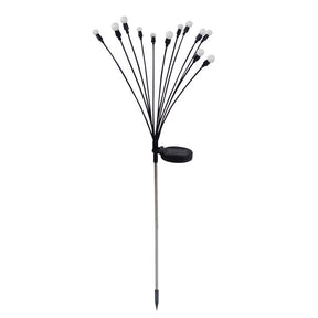 Alpine Black/Silver Metal/Plastic 27 in. H Firefly Solar Garden Stake, Pack of 20