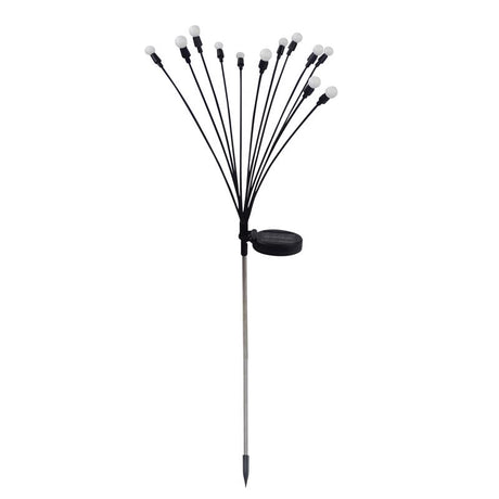 Alpine Black/Silver Metal/Plastic 27 in. H Firefly Solar Garden Stake, Pack of 20