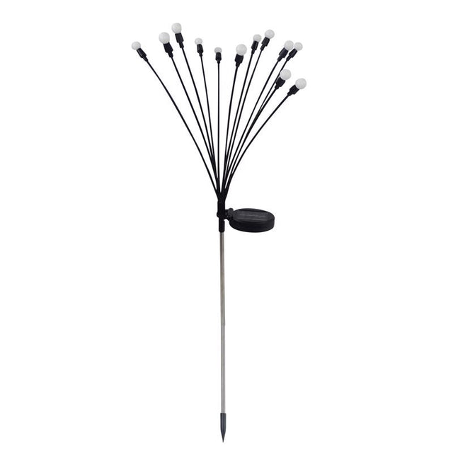 Alpine Black/Silver Metal/Plastic 27 in. H Firefly Solar Garden Stake, Pack of 20