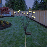 Alpine Black/Silver Metal/Plastic 27 in. H Firefly Solar Garden Stake, Pack of 20