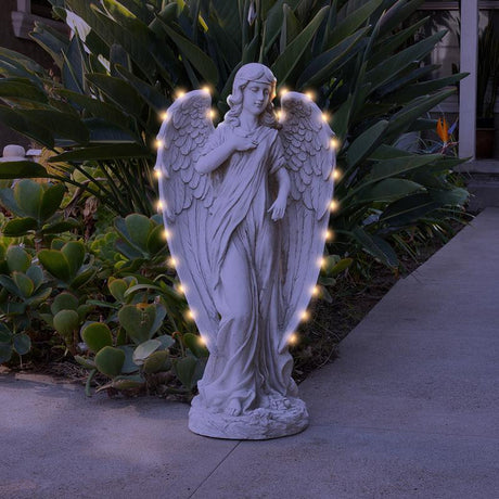 Alpine Fiberglass/MGO White 31 in. Angel Statue