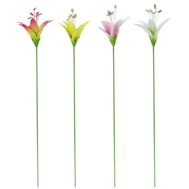 Alpine Assorted Metal 26 in. H Lily Flower Outdoor Garden Stake, Pack of 16
