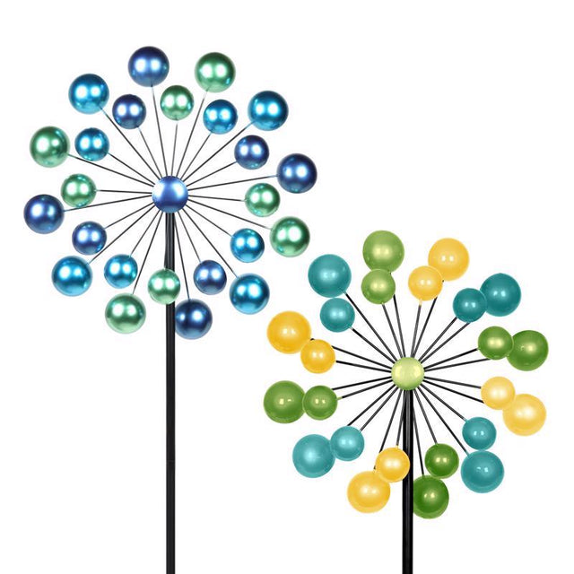 Exhart Multicolored Metal 47 in. H Double Bubble Windmill Stake, Pack of 12
