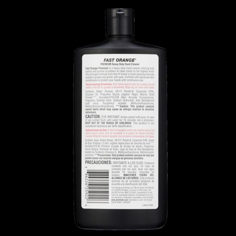 Permatex Fast Orange Neutral Scent Heavy Duty Hand Cleaner 15 oz, Pack of 12
