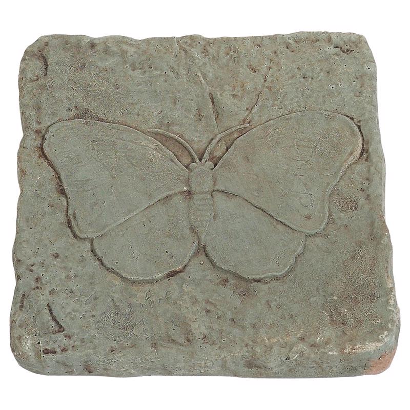 Athens Stonecasting Beige/Brown Concrete 2 in. H X 12 in. L X 12 in. W Butterfly Stepping Stone, Pack of 5