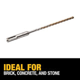 DEWALT DW5503 Drill Bit, 3/16 in Dia, 6-1/2 in OAL, 4-Flute, 25/64 in Dia Shank, SDS Plus Shank
