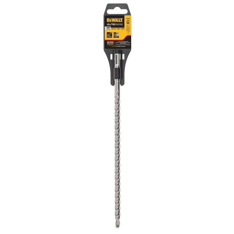 DEWALT Elite Series DW55300 Hammer Drill Bit, 3/8 in Dia, 12 in OAL, 4-Flute, 25/64 in Dia Shank, SDS Plus Shank