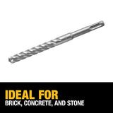 DEWALT DW5537 Drill Bit, 3/16 in Dia, 4-1/2 in OAL, SDS Plus Shank, 4-Flute