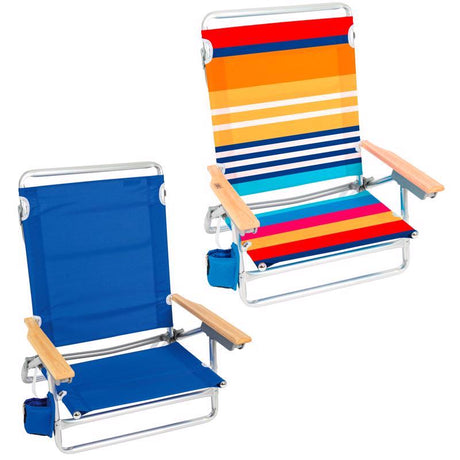 Rio Brands 5-Position Assorted Beach Chair, Pack of 4