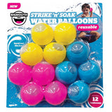 BigMouth Strike 'n' Soak Assorted Silicone Reusable Water Balloon Pool Balls, Pack of 6