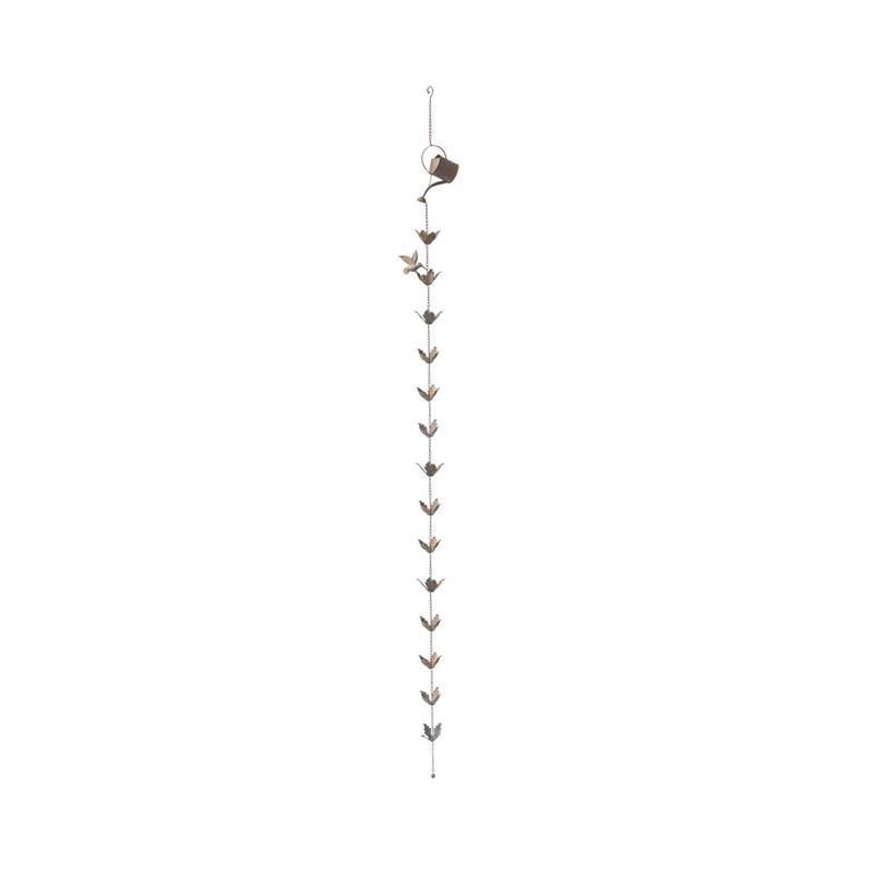 Alpine Bronze Metal 120 in. H X 6 in. L X 4 in. W Watering Can with Hummingbird and Flower Outdoor D