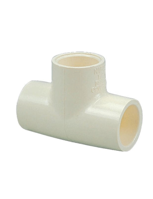 Nibco T00160J Pipe Tee, 1/2 in, Slip-Joint, CPVC, White