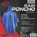 Boss Blue PVC Rain Poncho One Size Fits All