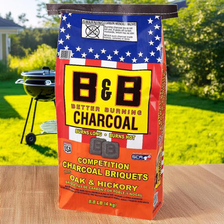 B&B Charcoal All Natural Hickory and Oak Charcoal Briquettes 8.8 lb
