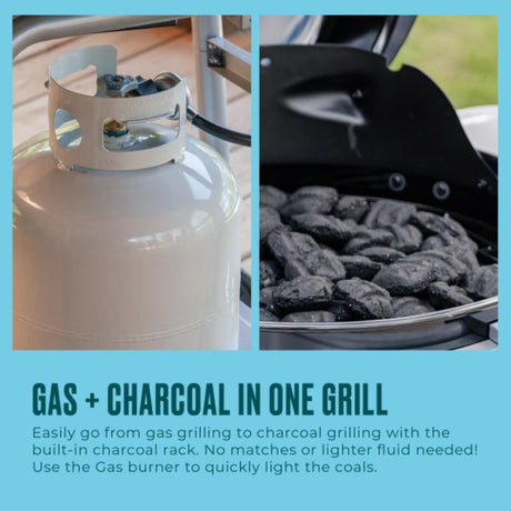 Charbroil Bistro Pro 1 Burner Charcoal/Liquid Propane Grill Black/Silver