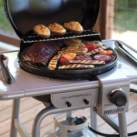 Charbroil Bistro Pro 1 Burner Charcoal/Liquid Propane Grill Black/Silver