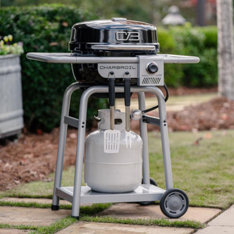 Charbroil Bistro Pro 1 Burner Charcoal/Liquid Propane Grill Black/Silver