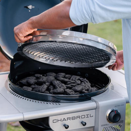 Charbroil Bistro Pro 1 Burner Charcoal/Liquid Propane Grill Black/Silver