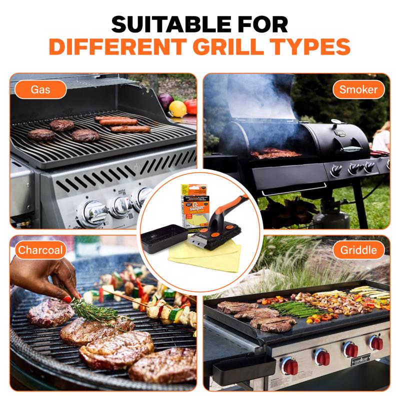 Q-Swiper Steam Clean Grill Cleaning Kit 3 pc, Pack of 6