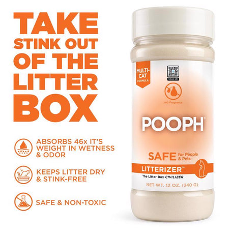 Pooph Cat Powder Kitty Litter Odor Eliminator 12 oz