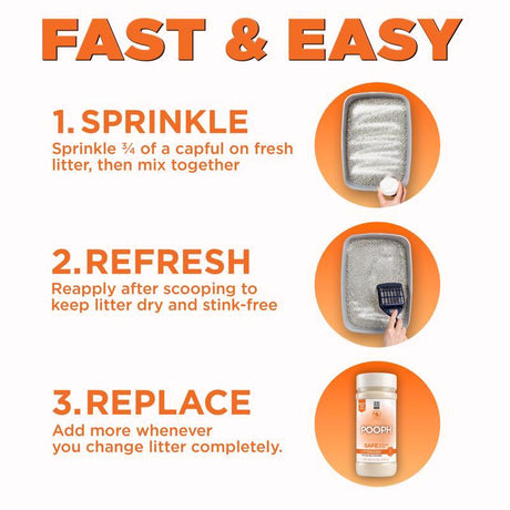 Pooph Cat Powder Kitty Litter Odor Eliminator 12 oz