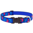 LupinePet Blue/Pink Social Butterfly Nylon Dog Adjustable Collar Large
