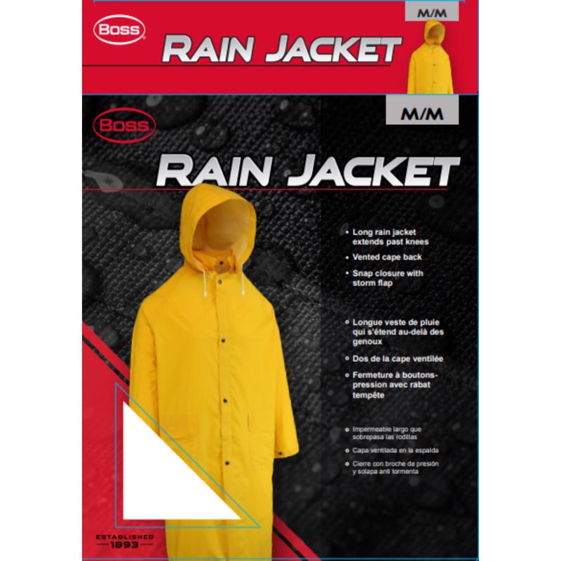 Boss Yellow PVC/Polyester Rain Jacket M