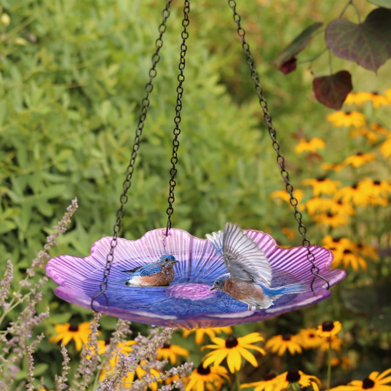 Nature's Way Ecocycle 0.63 qt Glass/Metal Hanging Bird Feeder