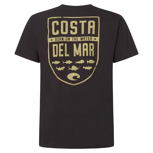 Costa M Short Sleeve Men's Crew Neck Black Species Shield Tee Shirt