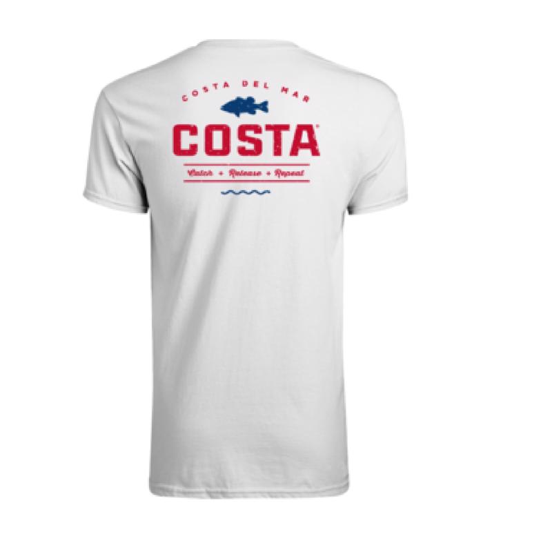Costa XL Short Sleeve Men's Crew Neck White Topwater Tee Shirt