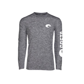 Costa XL Long Sleeve Men's Crew Neck Gray Cationic Tee Shirt