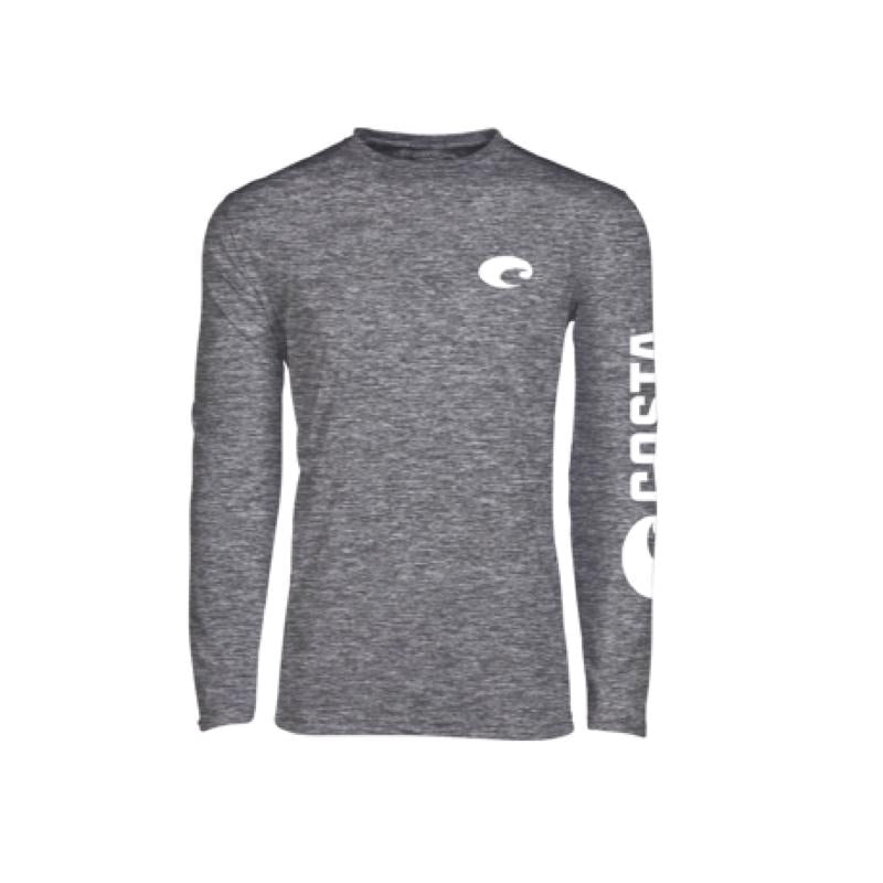 Costa XXL Long Sleeve Men's Crew Neck Gray Cationic Tee Shirt