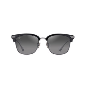 Maui Jim Kalaunu AF Unisex Shiny Black w/Dark Silver Frame Neutral Grey Lens Polarized Sunglasses