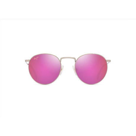 Maui Jim Pukaua Unisex Shiny Light Gold with Pink & Yellow Frame Maui Sunrise Lens Polarized Sunglas