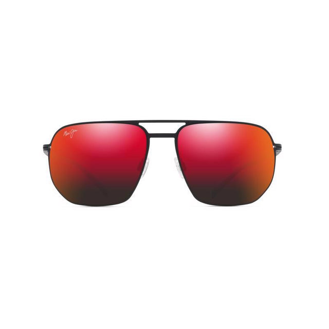 Maui Jim Sharks Cove Unisex Matte Black Frame Hawaii Lava Lens Polarized Sunglasses