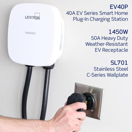 Leviton EV Series 240 40 Level 2 Electric Vehicle Charging Station With Wi-Fi 25