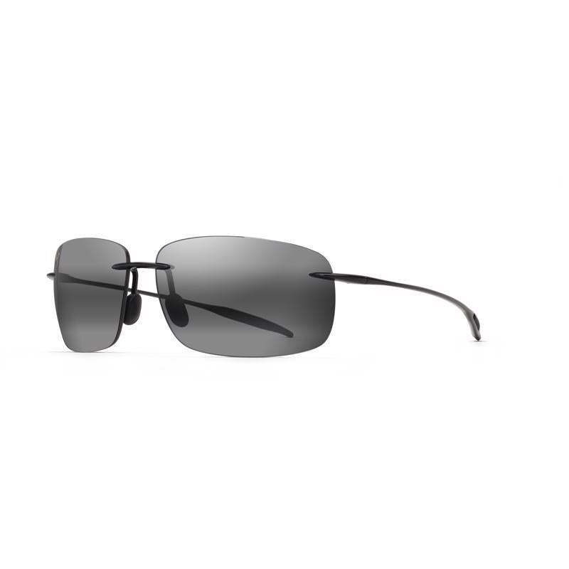 Maui Jim Breakwall Unisex Gloss Black Frame Neutral Gray Lens Polarized Sunglasses