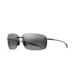 Maui Jim Breakwall Unisex Gloss Black Frame Neutral Gray Lens Polarized Sunglasses