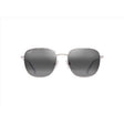 Maui Jim Olali AF Unisex Shiny Silver w/Black Frame Neutral Grey Lens Polarized Sunglasses