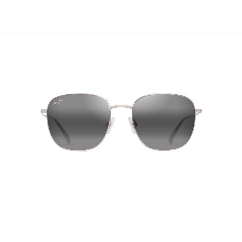Maui Jim Olali AF Unisex Shiny Silver w/Black Frame Neutral Grey Lens Polarized Sunglasses