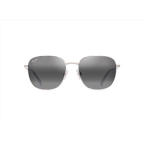 Maui Jim Olali AF Unisex Shiny Silver w/Black Frame Neutral Grey Lens Polarized Sunglasses
