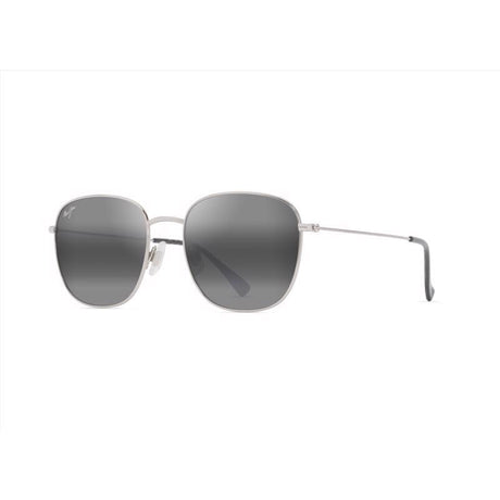 Maui Jim Olali AF Unisex Shiny Silver w/Black Frame Neutral Grey Lens Polarized Sunglasses