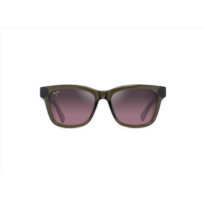 Maui Jim Hanohano Unisex Shiny Trans Green Frame Maui Rose Lens Polarized Sunglasses