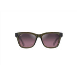 Maui Jim Hanohano Unisex Shiny Trans Green Frame Maui Rose Lens Polarized Sunglasses