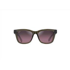 Maui Jim Hanohano Unisex Shiny Trans Green Frame Maui Rose Lens Polarized Sunglasses