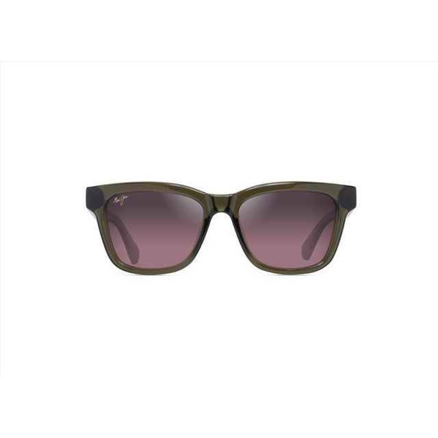 Maui Jim Hanohano Unisex Shiny Trans Green Frame Maui Rose Lens Polarized Sunglasses