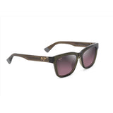 Maui Jim Hanohano Unisex Shiny Trans Green Frame Maui Rose Lens Polarized Sunglasses